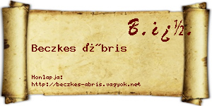 Beczkes Ábris névjegykártya